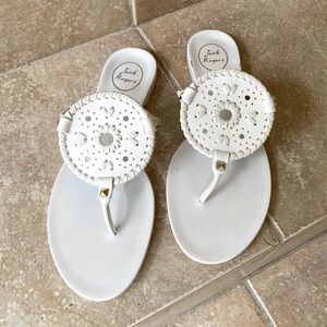 Jack Rodgers White Georgica Jelly Sandal, size 9